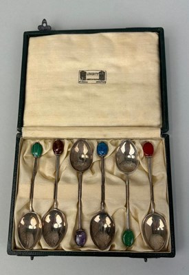 Lot 312A - A SET OF SIX LIBERTY SILVER SPOONS WITH HARD...