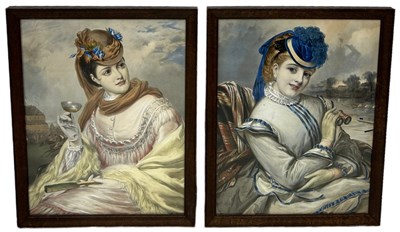 Lot 349 - A PAIR OF 19TH CENTURY HAND COLOURED...