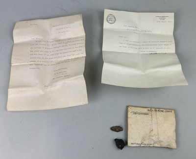 Lot 466 - IMPORTANT METEORITE SAMPLES AND LETTERS FROM THE NIZAMIAH OBSERVATORY, HYDERABAD, DECCAN