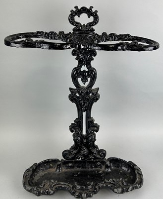 Lot 457 - A VICTORIAN METAL STICK STAND, 

62cm x 46cm