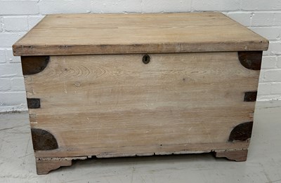 Lot 464 - A BLEACHED PINE TRUNK WITH IRON BOUND WITH...