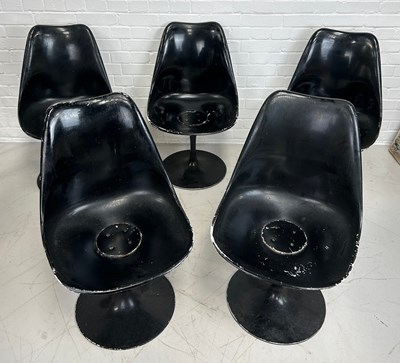 Lot 501A - A SET OF FIVE EARLY BLACK TULIP CHAIRS...