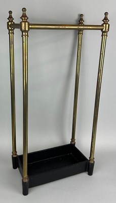 Lot 536 - A BRASS UMBRELLA STAND, 

63cm x 30cm x 18cm