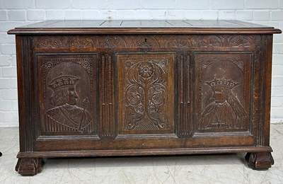 Lot 544 - AN OAK CHEST IN THE ARTS AND CRAFTS MANNER...