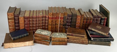 Lot 555 - A LARGE COLLECTION OF ANTIQUE LEATHER BOUND...