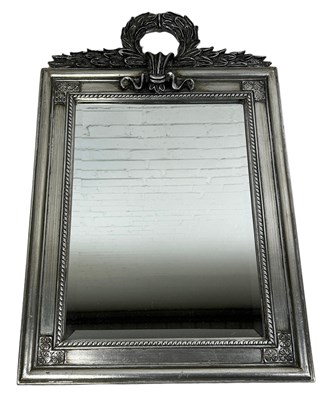 Lot 566 - A SILVERED WALL MIRROR IN THE FRENCH...