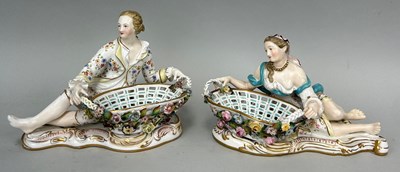 Lot 574 - A PAIR OF JOHN BEVINGTON FIGURAL PORCELAIN...