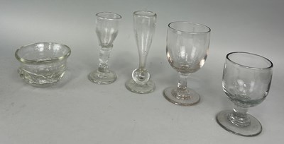 Lot 579 - A GROUP OF FIVE GEORGIAN GLASSES, 

Tallest...