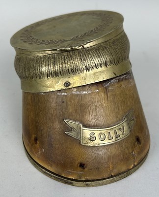 Lot 580 - A 19TH CENTURY HORSES HOOD INKWELL 'SOLLY',...