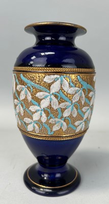 Lot 602 - A DOULTON LAMBETH BLUE VASE, 

18cm H