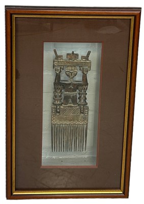 Lot 610 - AN ANTIQUE AFRICAN BRONZE COMB, 

30cm x 10cm...