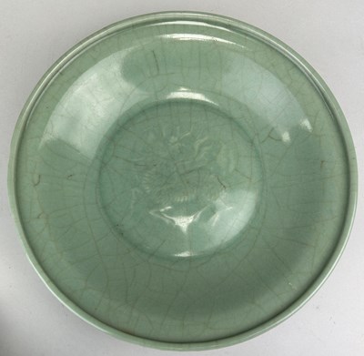 Lot 627H - A CHINESE CELADON GLAZED DISH, 

31cm D