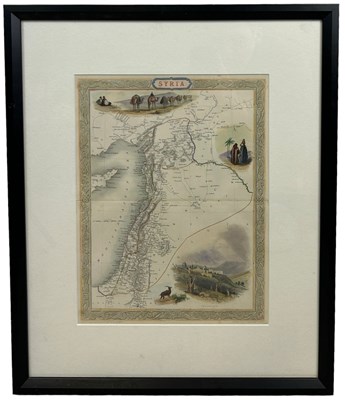 Lot 639 - A HAND COLOURED MAP OF SYRIA BY J.RAPKIN,...