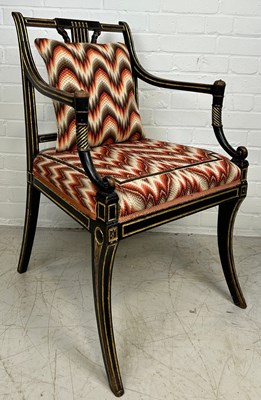 Lot 655 - A REGENCY PERIOD EMPIRE ARMCHAIR,

With...