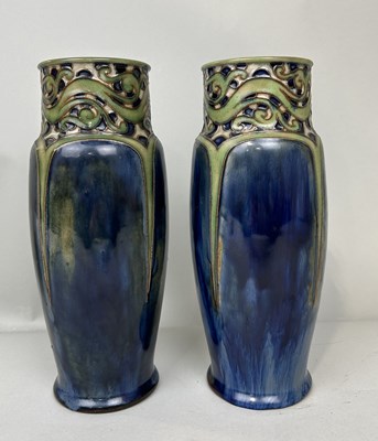 Lot 1234 - A PAIR OF ROYAL DOULTON CERAMIC VASES