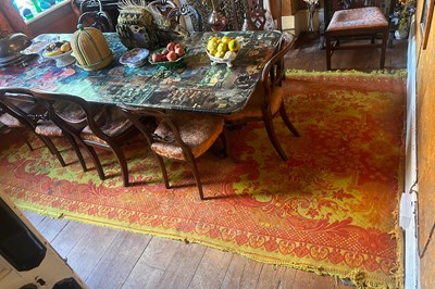 Lot 24 - A LARGE CASA PUPO ORANGE RUG, 

350cm x 200cm