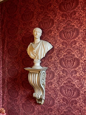 Lot 68 - A PLASTER BUST DEPICTING THE ROMAN EMPEROR...