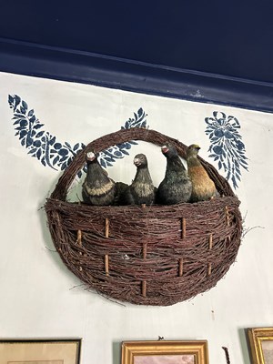 Lot 83 - A NEST OF MODEL PIGEONS, 

70cm D