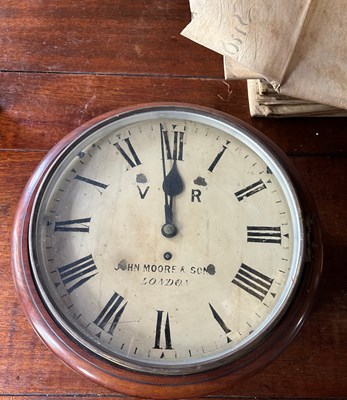 Lot 103 - AN ANTIQUE RAILWAY CLOCK BY JOHN MOORE AND SON,...