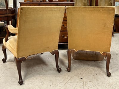 Lot 114 - A PAIR OF GAINSBOROUGH OPEN ARMCHAIRS POSSIBLY...