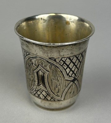 Lot 115 - A RUSSIAN SILVER NIELO SHOT GLASS, 

Weight:...