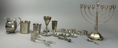 Lot 139 - A COLLECTION OF JUDAICA INTEREST SILVER WARE...