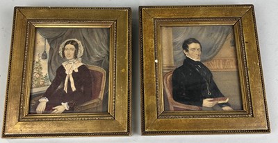 Lot 486 - A PAIR OF PORTRAIT MINIATURES DEPICTING DESCENDANTS OF CAPTAIN JAMES MUDDLE (2)