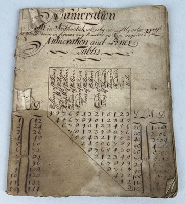 Lot 481 - AN EARLY 18TH CENTURY BOOK OF NUMERATION AND ARITHMETIC BELONGING TO ALICE AUSTEN, RELATIVE OF CAPTAIN JAMES MUDDLE