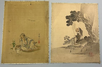 Lot 301 - TWO CHINESE PAINTINGS ON SILK, 

29cm x 21cm...