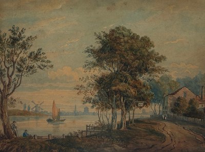 Lot 458 - ATTRIBUTED TO JOHN VARLEY: A WATERCOLOUR...