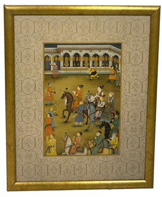 Lot 472 - A PERSIAN PAINTING DEPICTING THE WEDDING...