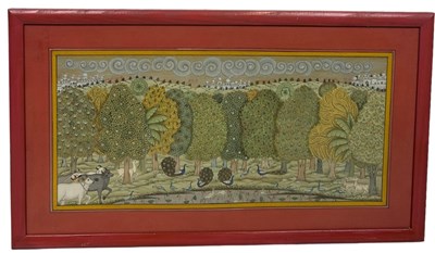 Lot 473 - AN INDIAN PAINTING ON PAPER DEPICTING A...