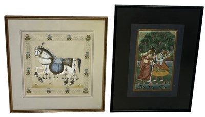 Lot 474 - TWO 20TH CENTURY INDIAN PAINTINGS, ONE...