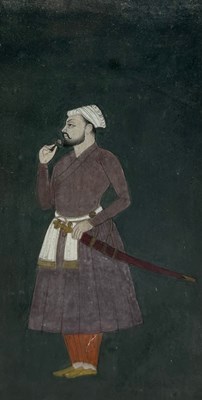 Lot 477 - MUGHAL SCHOOL: GOUACHE 'PORTRAIT OF MUHAMMAD...