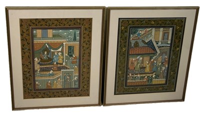 Lot 480 - MUGHAL SCHOOL: TWO WATERCOLOUR PAINTINGS ON...