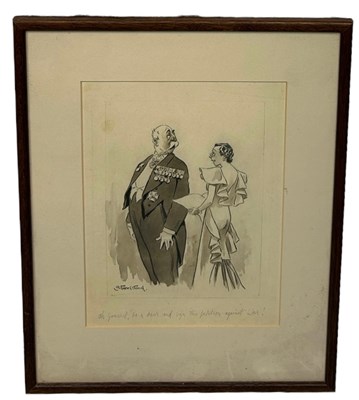 Lot 500 - A PEN AND WASH CARTOON CAPTIONED IN PENCIL 'OH...