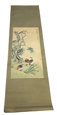 Lot 504 - A CHINESE PAINTED HANGING SCROLL: INK AND...