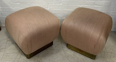 Lot 1045 - A PAIR OF OTTOMANS BY KARL SPRINGER (2)