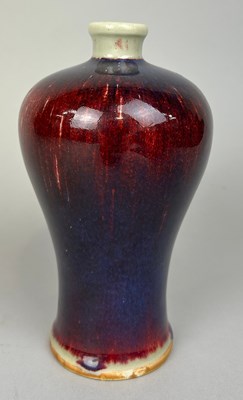 Lot 567 - A CHINESE MEIPING FLAMBE GLAZE VASE, 

18cm H