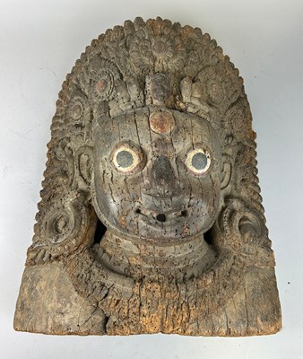 Lot 570 - A LARGE NEPALESE BHAIRAVA MASK, 

66cm x 50cm