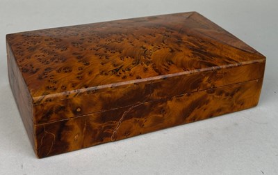 Lot 587 - A HIGHLY FIGURED AMBOYNA WOOD VENEERED CIGAR...