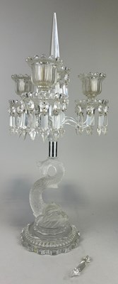 Lot 601A - A BACCARAT GLASS AND FROSTED GLASS 'DOLPHIN'...