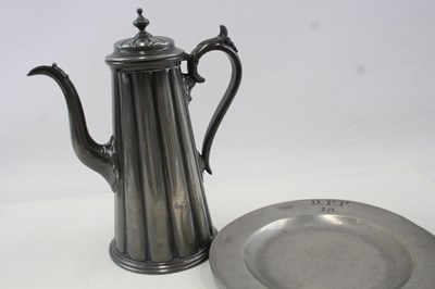 Lot 631 - JAMES DIXON PEWTER TANKARD AND A PEWTER PLATE