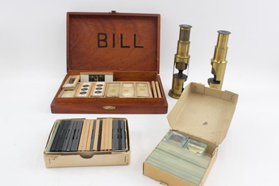 Lot 636 - FURNACE AND FIELD MICROSCOPES AND SLIDES