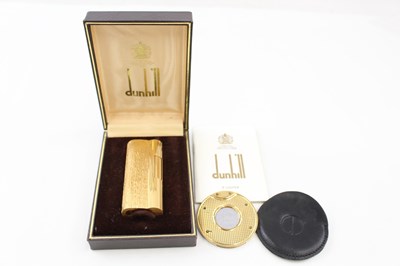 Lot 642 - A GOLD PLATED DUNHILL 'S' LIGHTER IN CASE WITH...