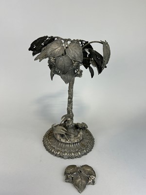 Lot 689 - A SILVER PLATED OR PEWTER CENTRE PIECE...