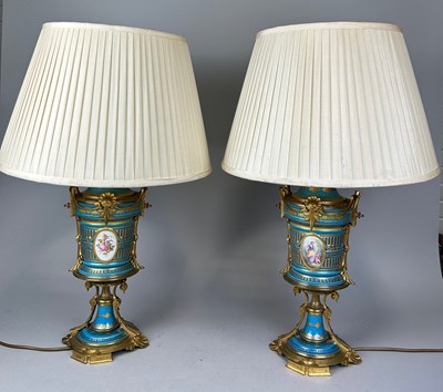 Lot 699 - A PAIR OF 19TH CENTURY HAND PAINTED SEVRES...