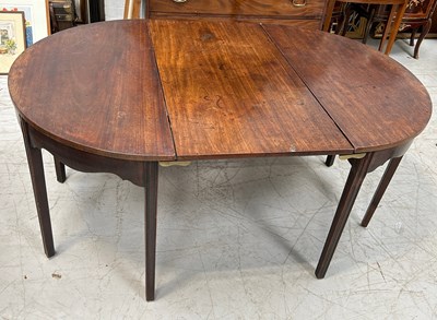 Lot 721 - A GEORGE III MAHOGANY DINING TABLE WITH ONE...