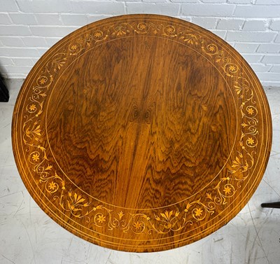 Lot 736 - A VICTORIAN MARQUETRY INLAID OCCASIONAL TABLE,...