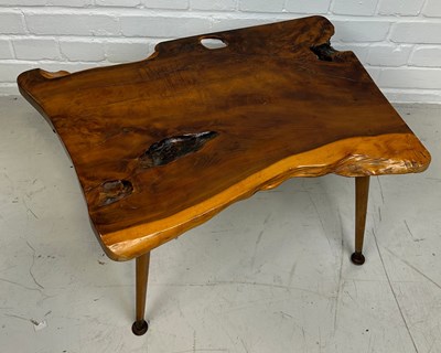 Lot 741 - A YEW WOOD MID CENTURY OCCASIONAL TABLE,...